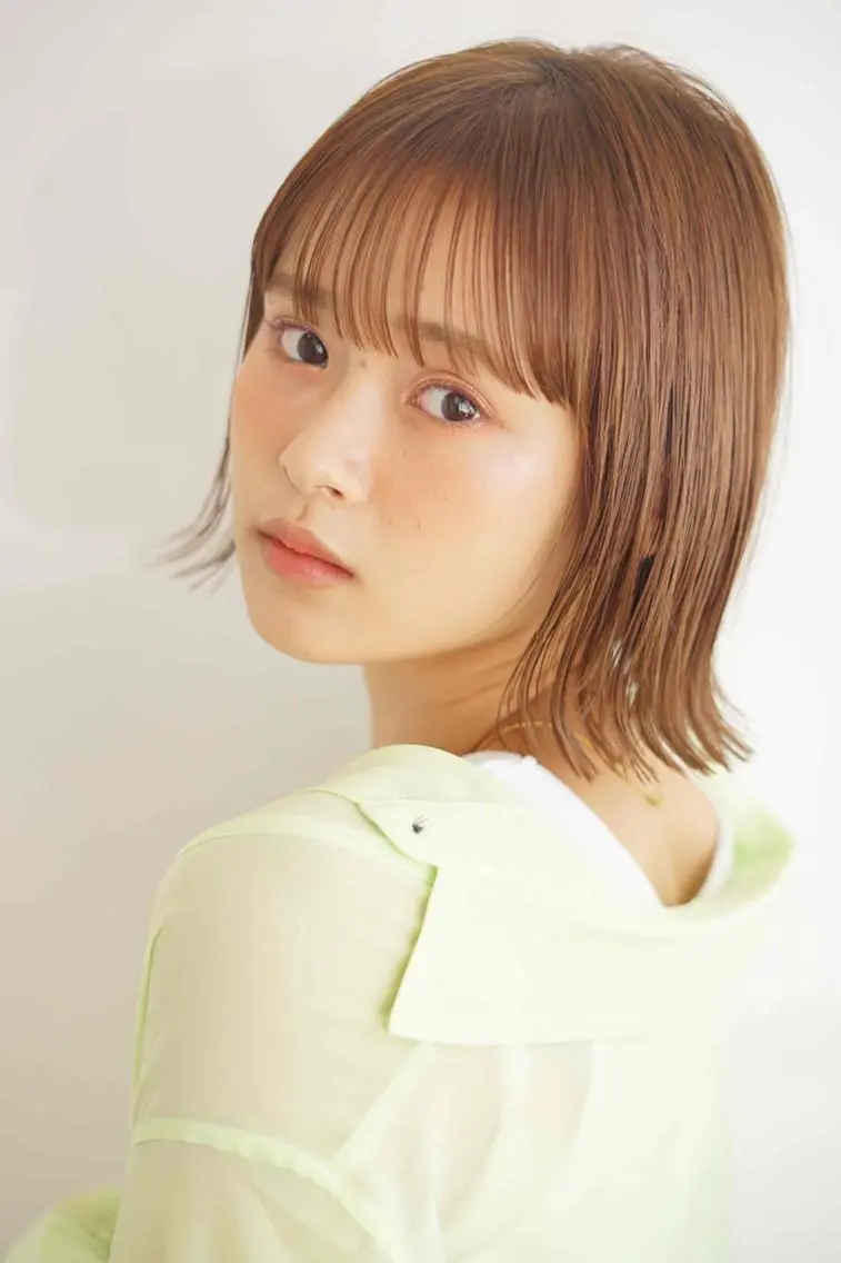 カラー ショートボブ ミストバング イヤリングカラー フェイスフレーミング ハイライトカラー ❄️ TOWA❄️のヘアスタイル