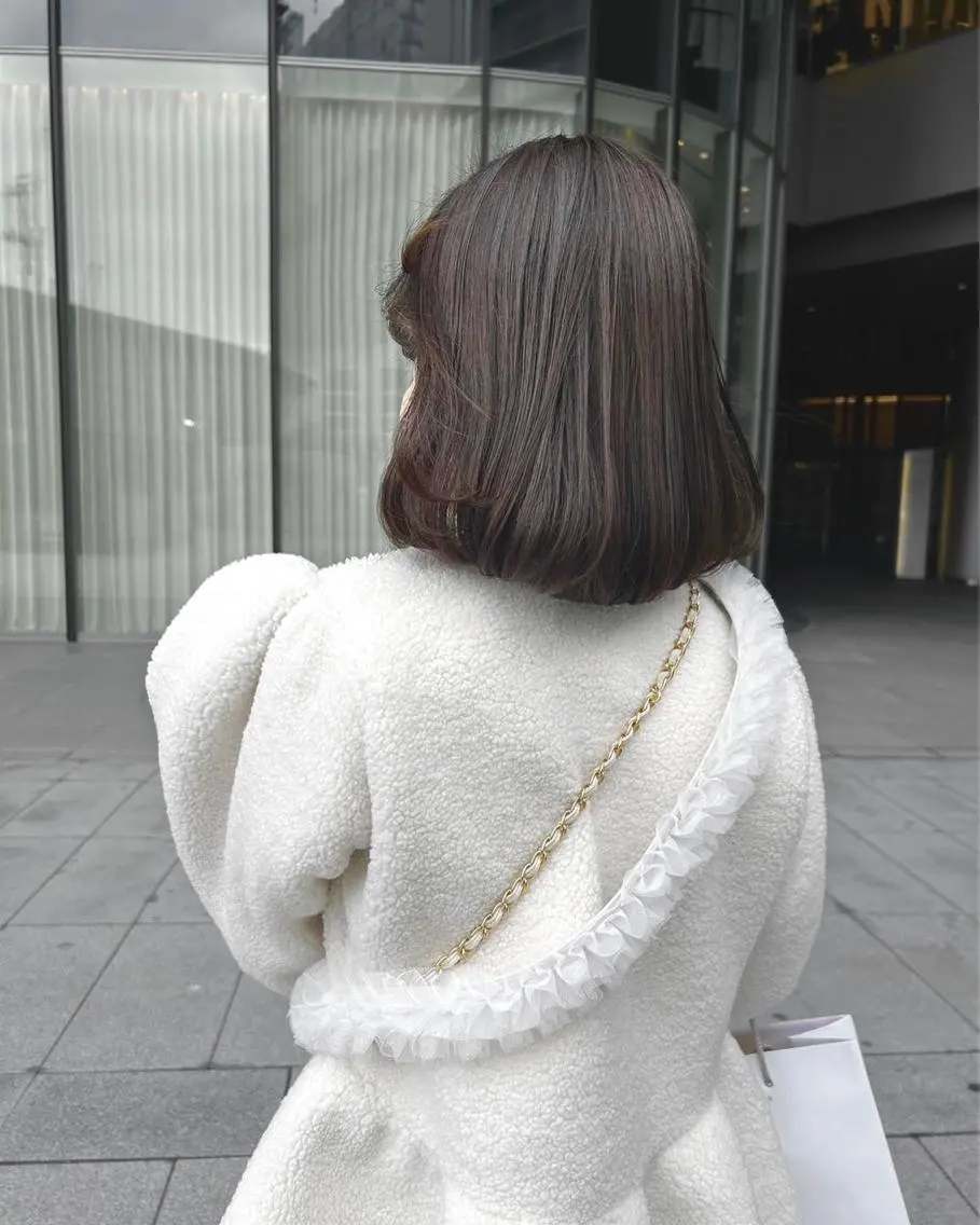 ミディアム ボブ 韓国風ヘア カット ヘアカラー トリートメント 梅田/酸性ストレート ✨愛一郎のヘアスタイル