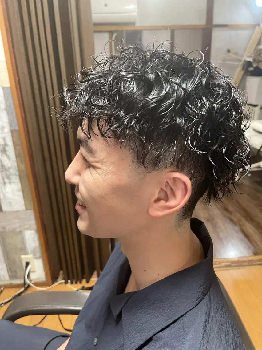 ショート パーマ メンズ メンズパーマ カット パーマ トリートメント メンズ特化型/永井 友貴のヘアスタイル