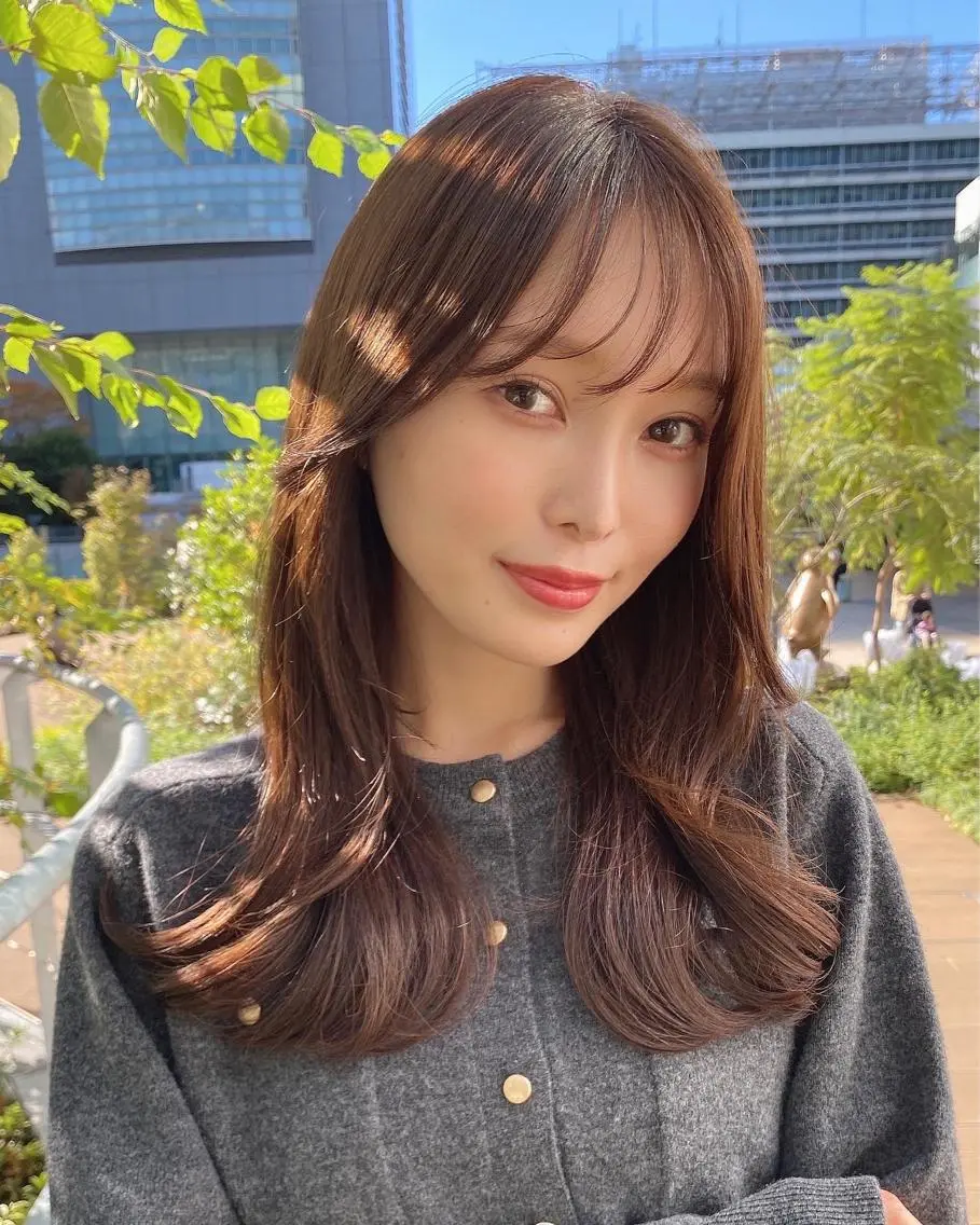ロング くびれヘア 髪質改善 レイヤーカット ロング シースルーバング 🧡くびれヘア/前髪 顔周り🧡久原結衣のヘアスタイル