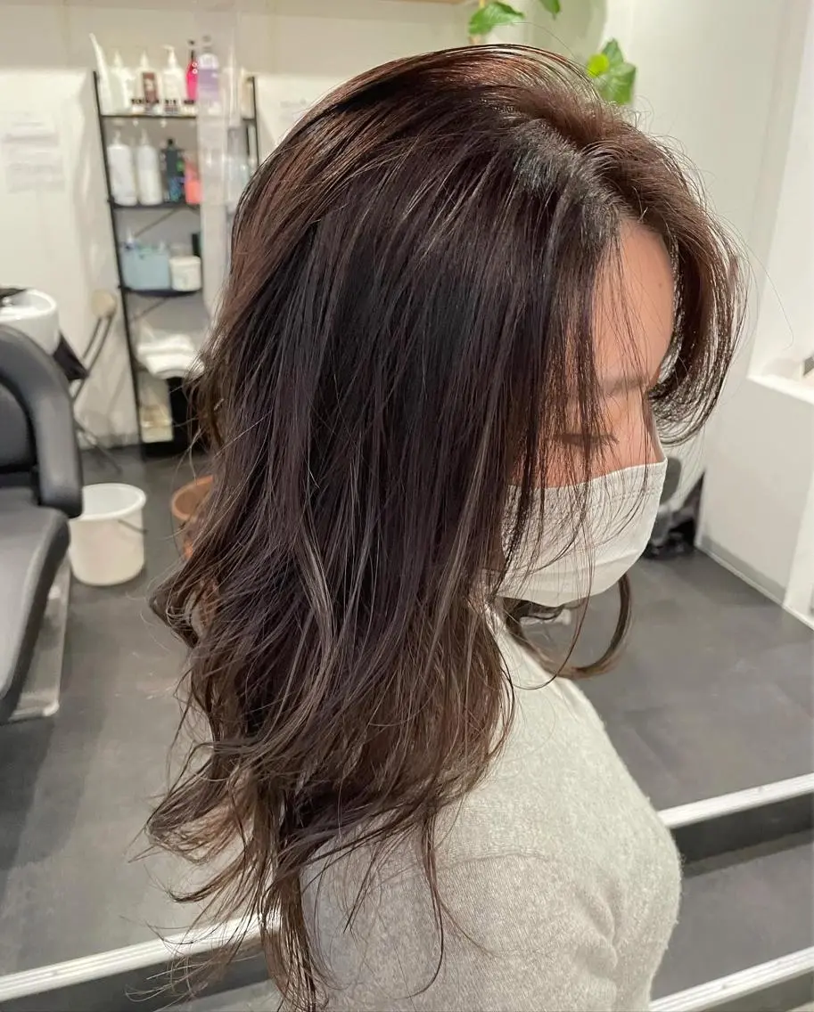 ロング カラー ブリーチ ハイライトカラー ハイライト 京都美容師 塩のヘアスタイル