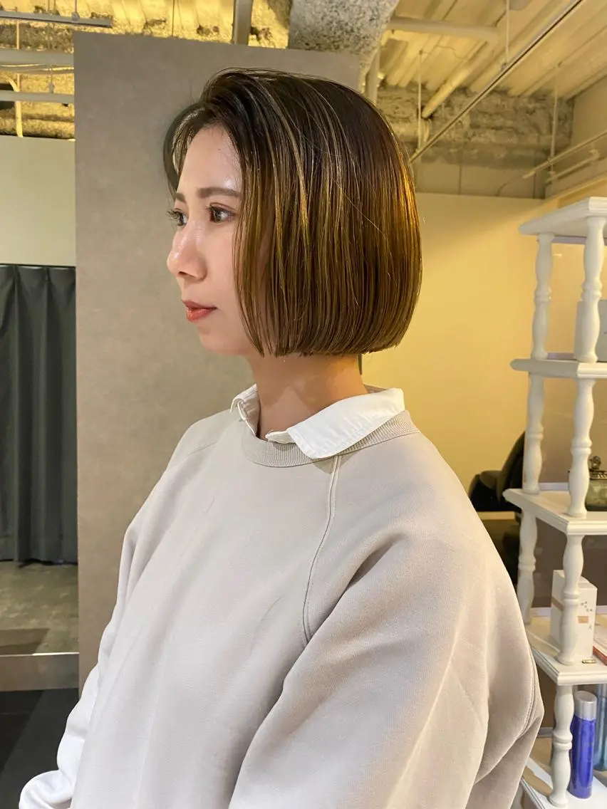 ショート ボブ 縮毛矯正・ボブ 福島立也のヘアスタイル
