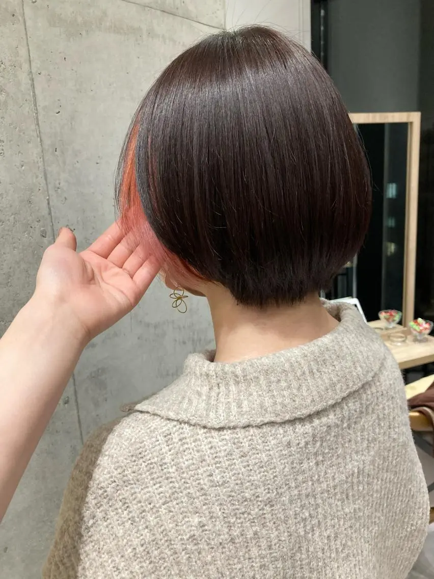 ショート ヘアカラー トリートメント ✨色持ちの良い艶 カラー✨蟹江真世のヘアスタイル