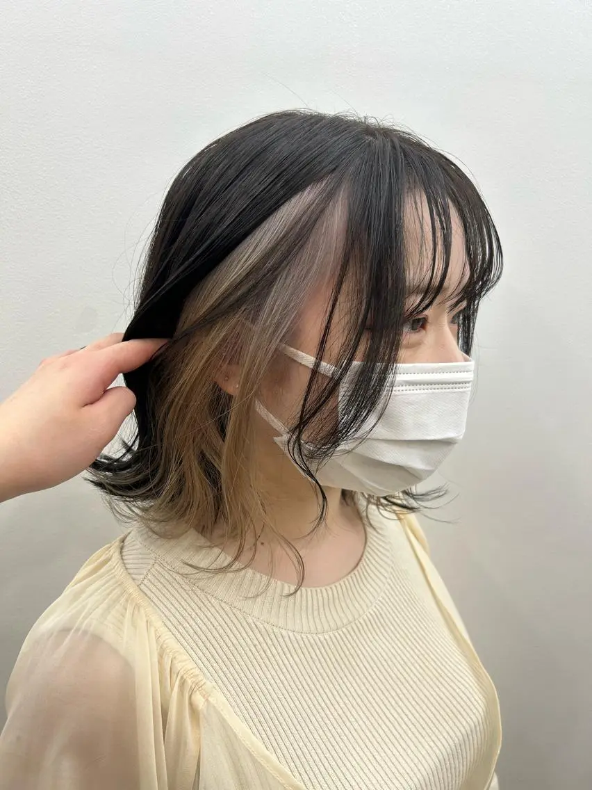 ミディアム ミディアムパーマ ボブ 髪質改善 レイヤーカット MiRI💜地毛級 エクステ✖似合わせ技のヘアスタイル