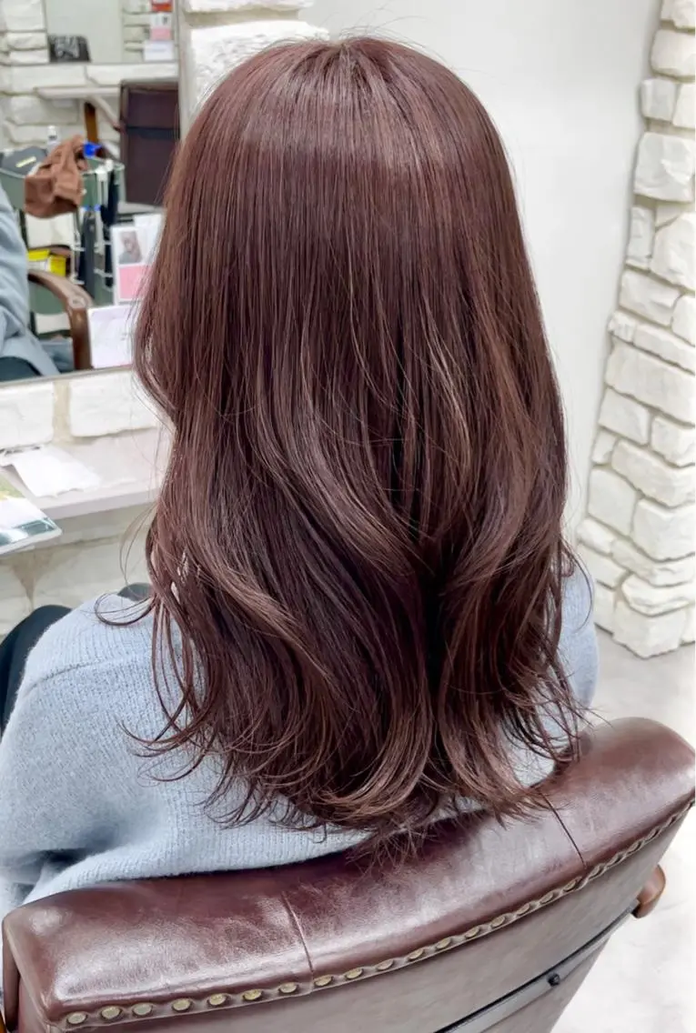 カラー ピンクカラー カット ヘアカラー トリートメント 天王寺韓国ヘア 小山歓実のヘアスタイル