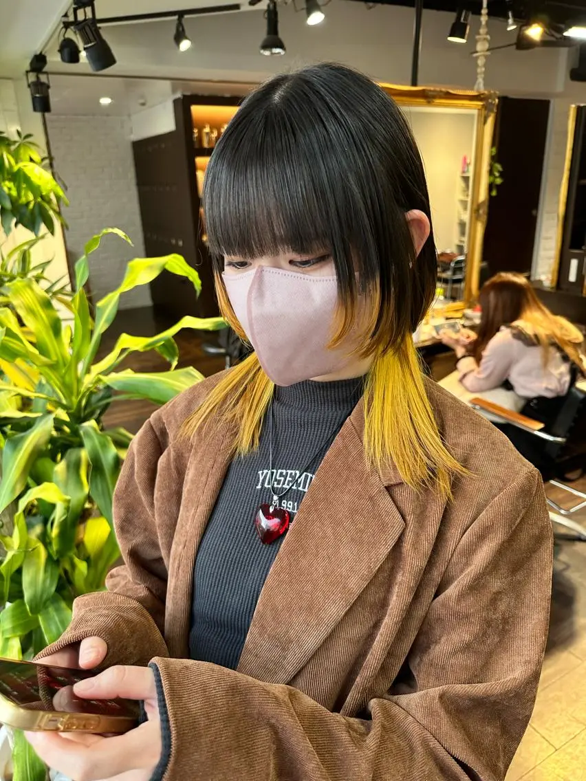 セミロング カラー アディクシーカラー ブリーチ ケアブリーチ デザインカラー ハイトーンカラー ワンホンヘア/ レイヤー/Kaitoのヘアスタイル