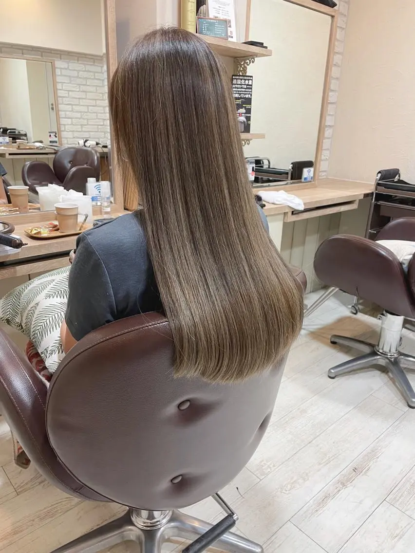 ロング カラー 透明感カラー ハイライトカラー ハイライト カット ヘアカラー トリートメント 清水 有実子のヘアスタイル