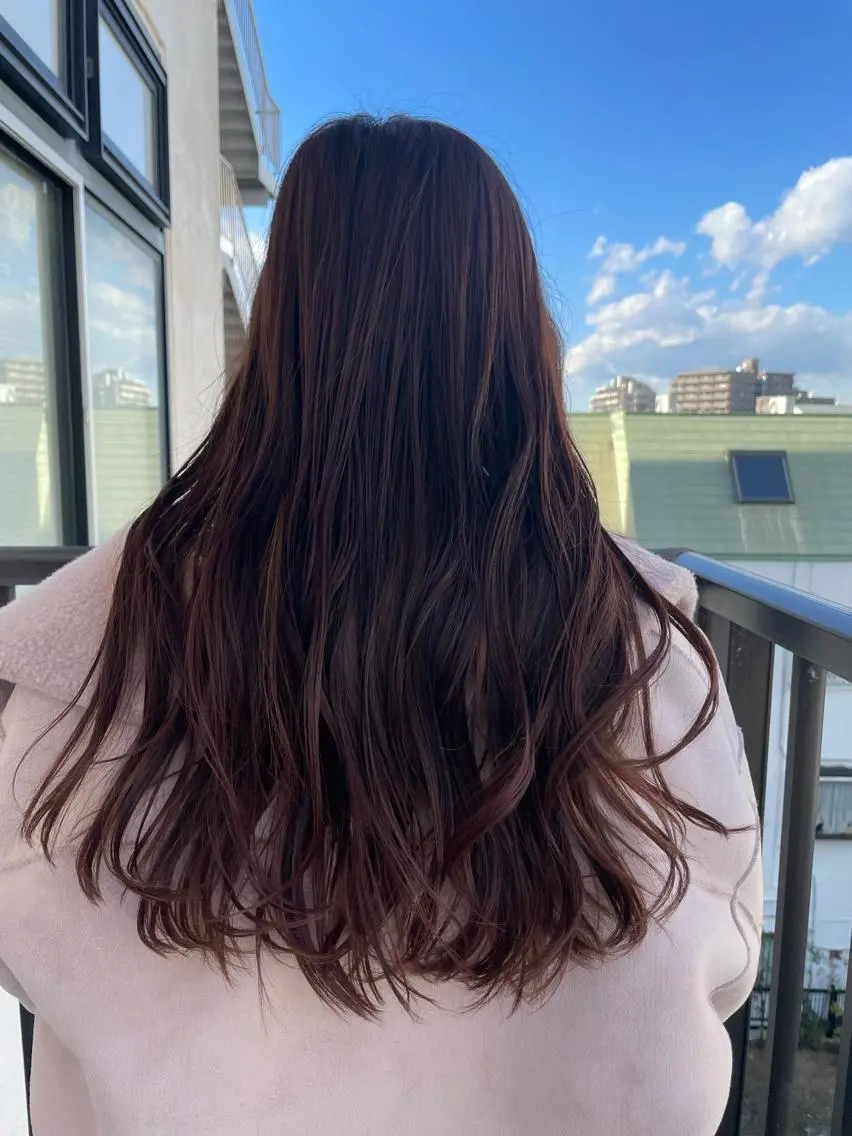 ロング カラー ヘアアレンジ 扇 怜那のマツエク・マツパデザイン