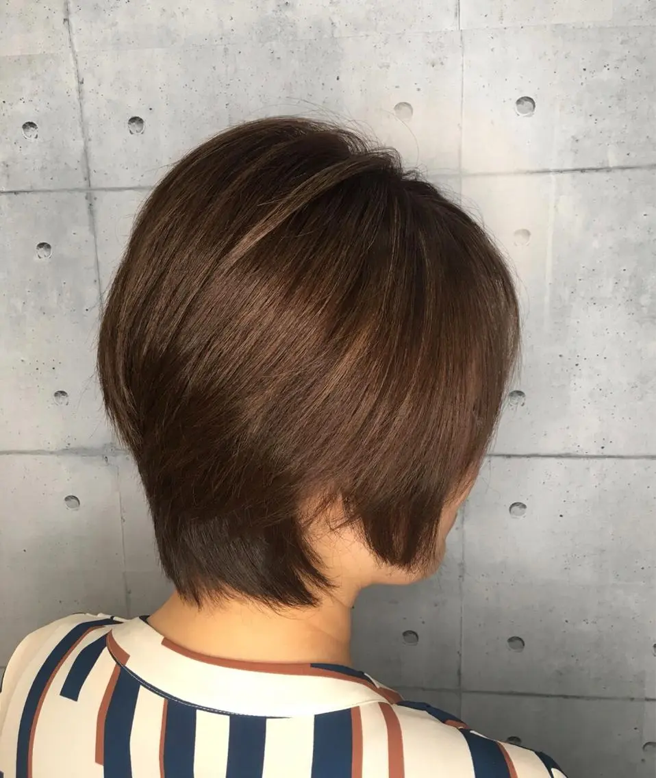 ショート カラー ハイライトカラー ハイライト ショートヘア カット ヘアカラー 金沢 広美のヘアスタイル