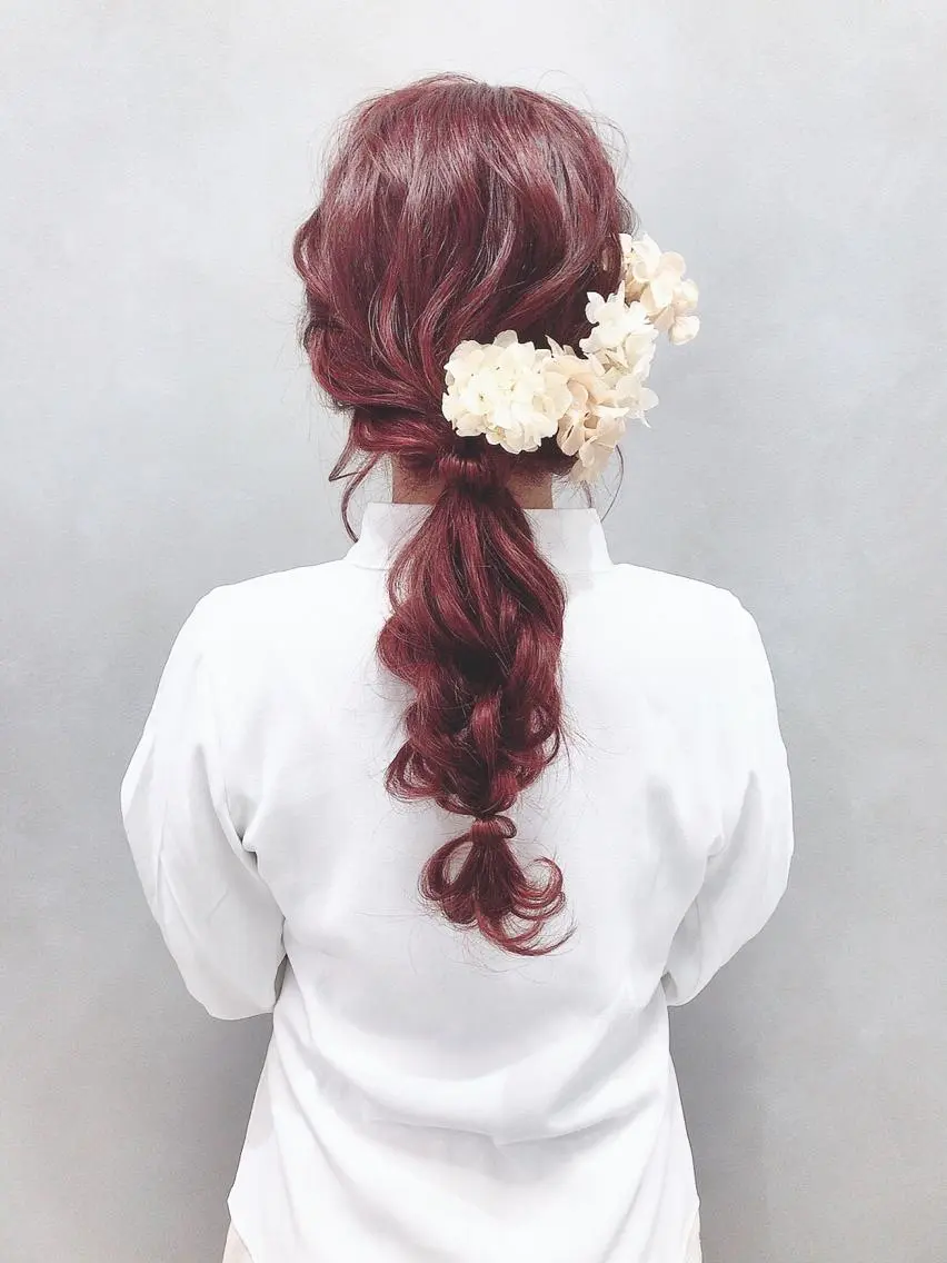 セミロング カラー パーマ ヘアアレンジ EIGHTSOL博多 筑紫口店 溝口里穂のヘアスタイル