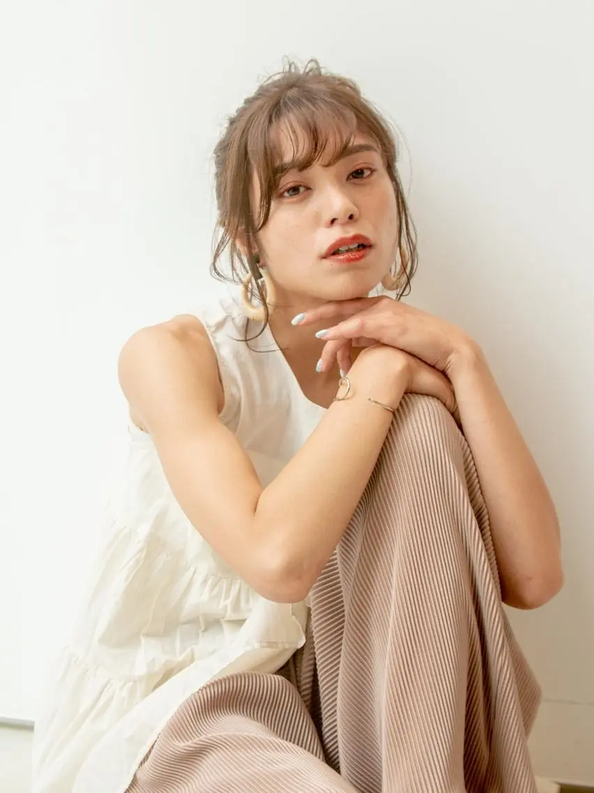 ヘアアレンジ カラー 豊中駅3分eha レッスンモデルのヘアスタイル
