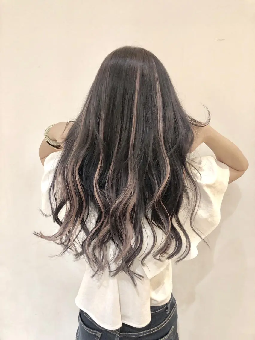 ロング カラー カット ヘアカラー エクステ シールエクステ×美髪 改善/ヨシモトカンジのヘアスタイル