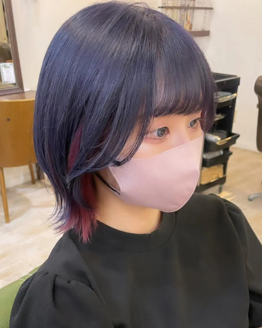 ミディアム カット ヘアカラー トリートメント ウルフカット/ボブ りなのヘアスタイル