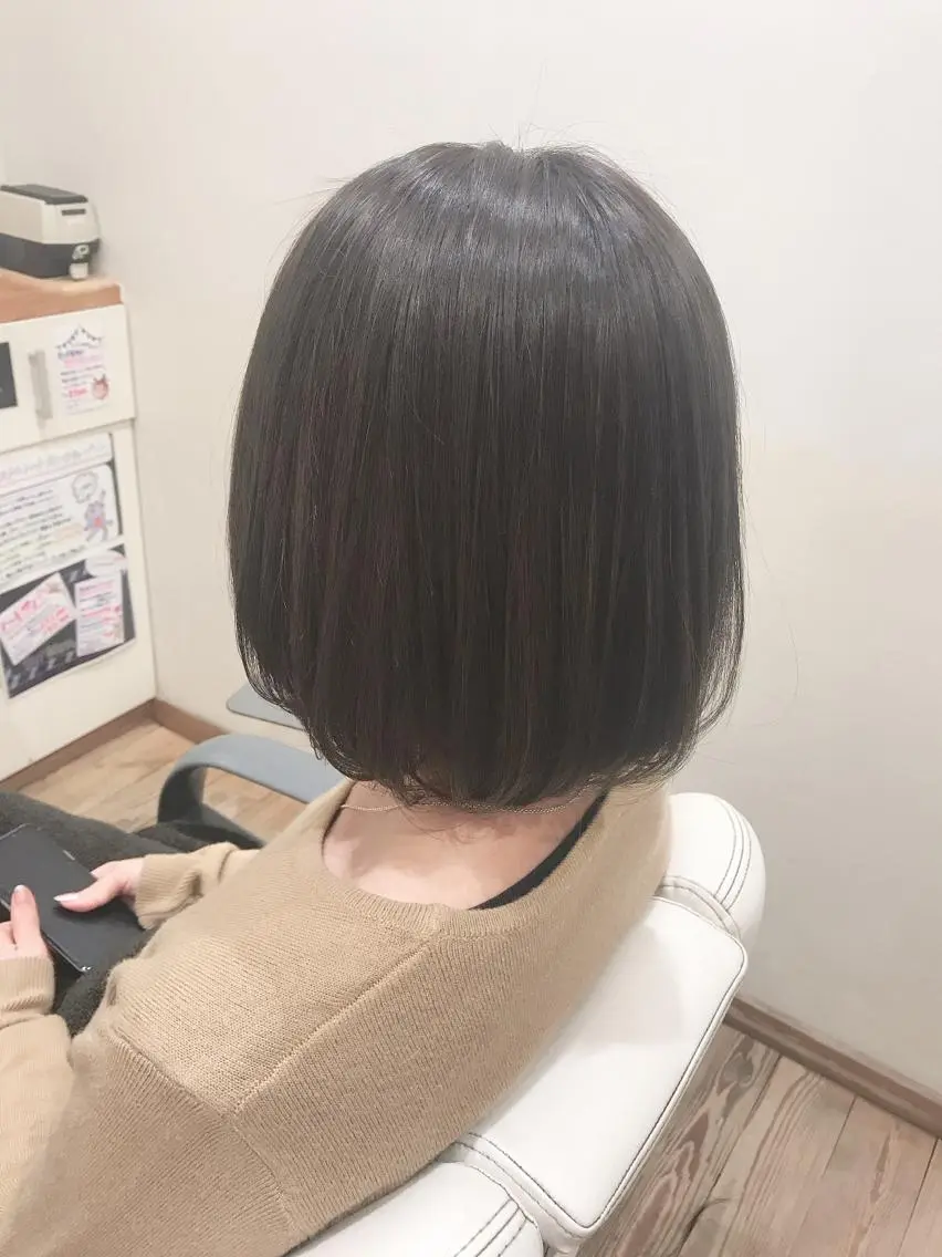 ショート ワンレンボブ ボブ カット トリートメント アザマ　ヤスカツ _rosso 川口のヘアスタイル
