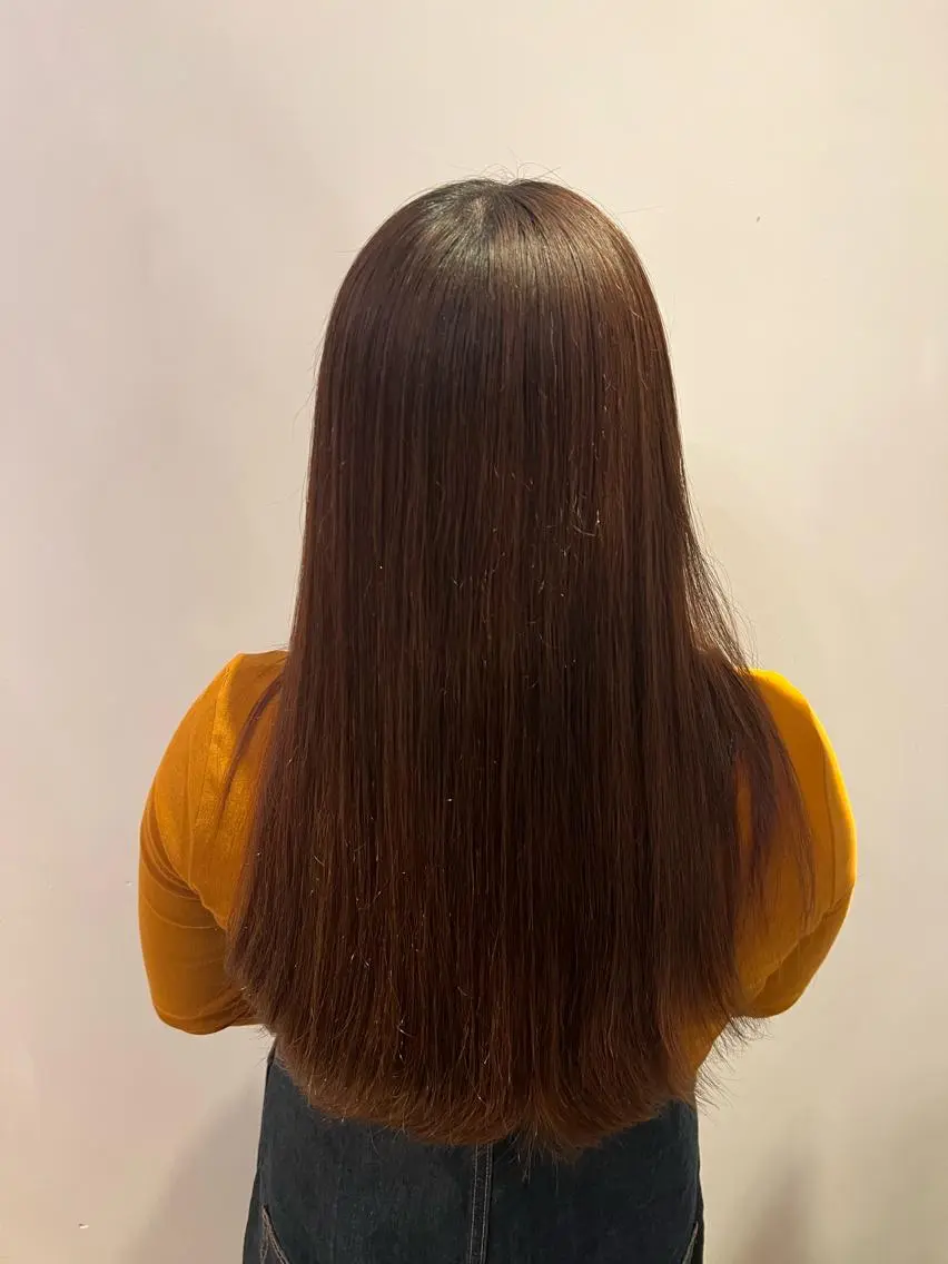 ロング パーマ ストレートパーマ 水川 七海のヘアスタイル