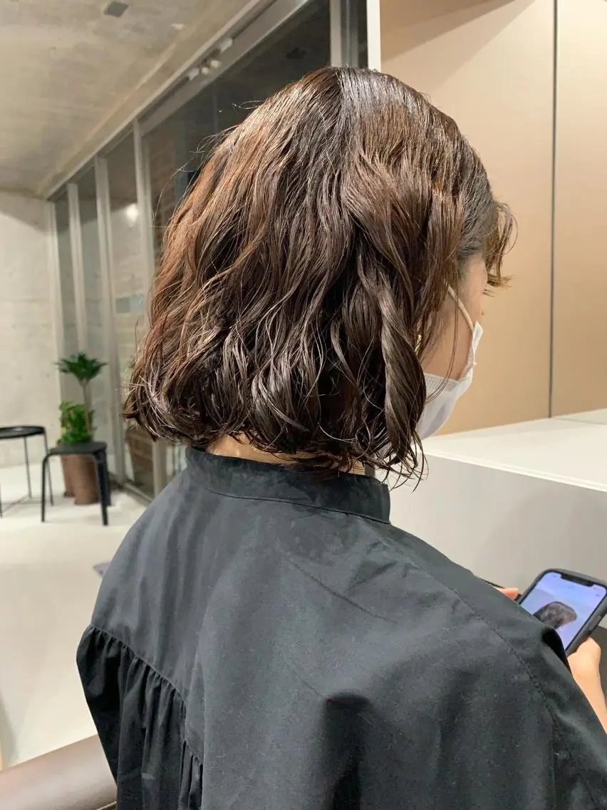 パーマ ボブパーマコテ巻き風 パーマNo1深江秀平のヘアスタイル