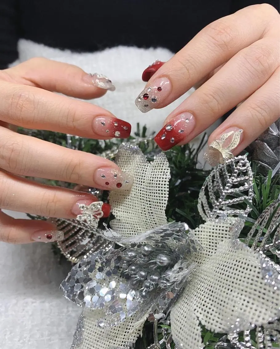ネイル ボルドー 長さ出し スカルプネイル *･*MIMnail 1号店･*:･*のネイルデザイン