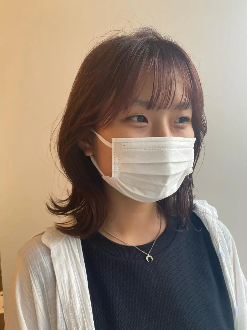 セミロング 韓国風ヘア I nagiのヘアスタイル