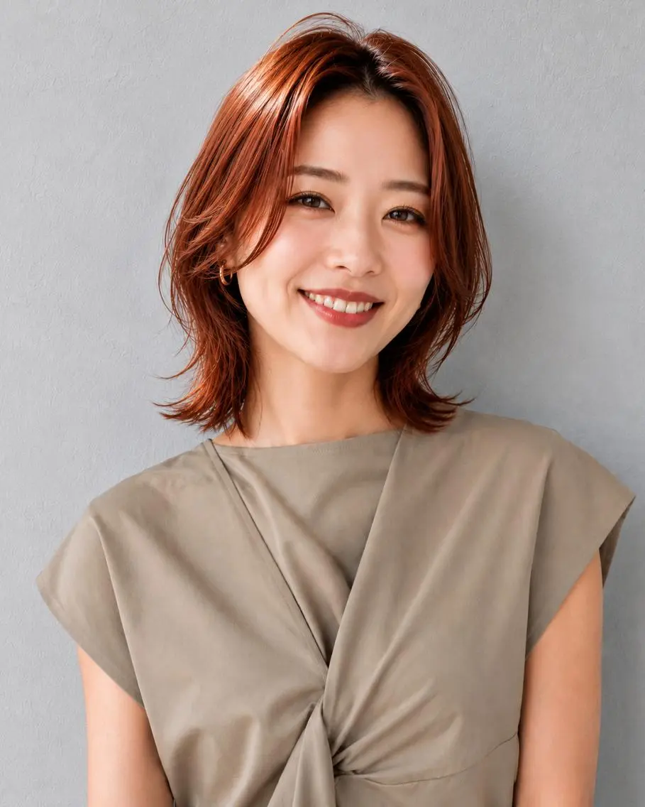 ミディアム 女性カット&カラー モデル⭐️大坂望心のヘアスタイル