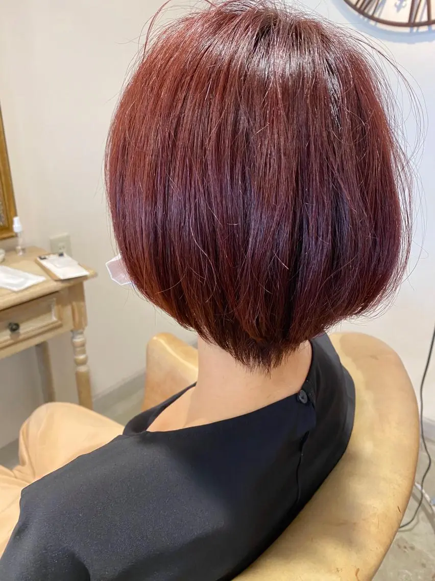 ショート カラー イルミナカラー ピンクカラー ローズカラー 美髪・髪質改善 有田怜平のヘアスタイル