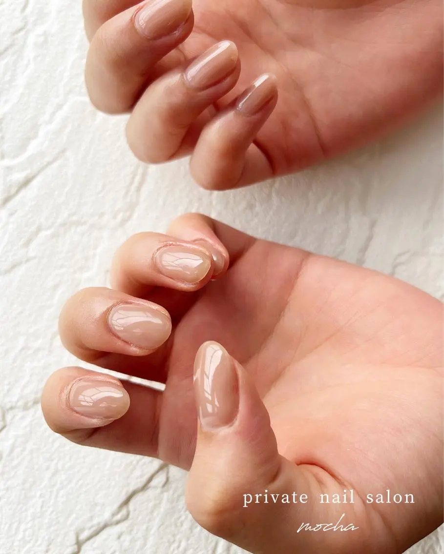 ネイル アートネイル カジュアル チークネイル フレンチネイル ジェルネイル ハンドネイル mocha nailのネイルデザイン