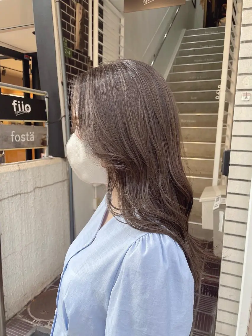 ロング カラー ヘアカラー 梅田美容室 山崎海波のヘアスタイル