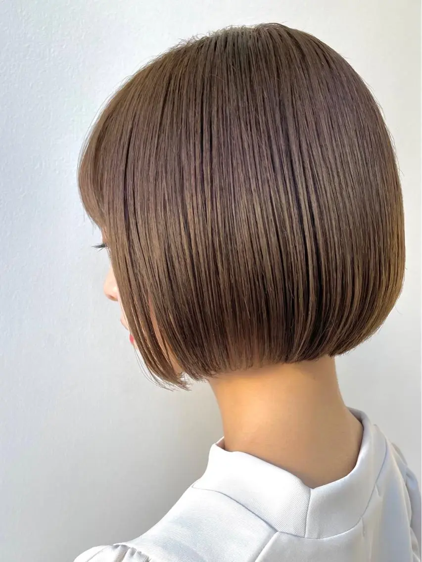 ショート カラー パーマ ヘアアレンジ ボブ カット トリートメント ヘアセット 骨格別小顔カット/ 顔周りカット/金井のヘアスタイル