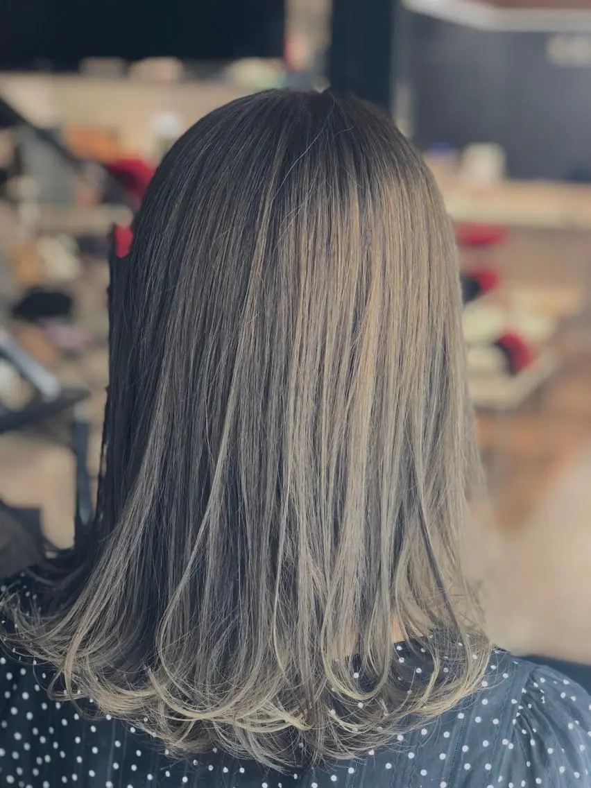 ミディアム カラー ヘアアレンジ グレージュ カット ヘアカラー トリートメント ✨髪質改善縮毛矯正✨ 宇田川修平のヘアスタイル