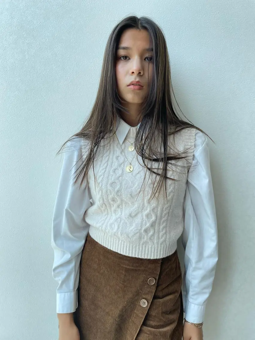 セミロング 縮毛矯正 トリートメント 髪質改善/ブリーチ 田代 龍我のヘアスタイル
