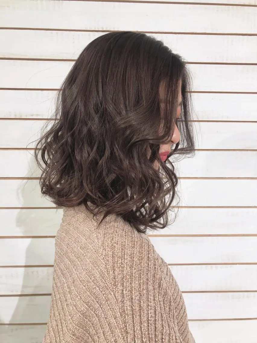 ミディアム カラー グレージュ ラベンダーカラー ラベンダーグレージュ ラベンダーグレー 🦋美髪/エクステ 🦋アベイクミのヘアスタイル