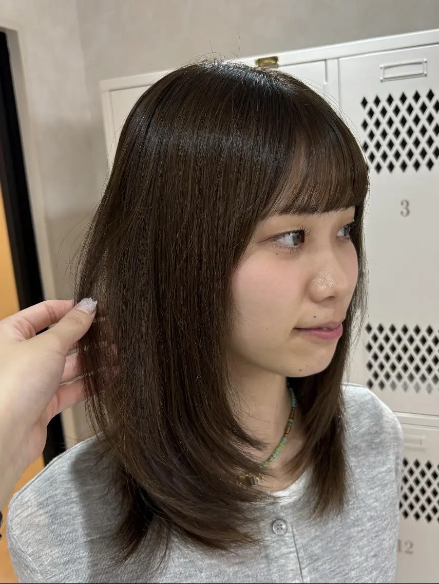 ミディアム カラー 顔周りカット 透明感×ダブルカラ ーHarusa🎀のヘアスタイル
