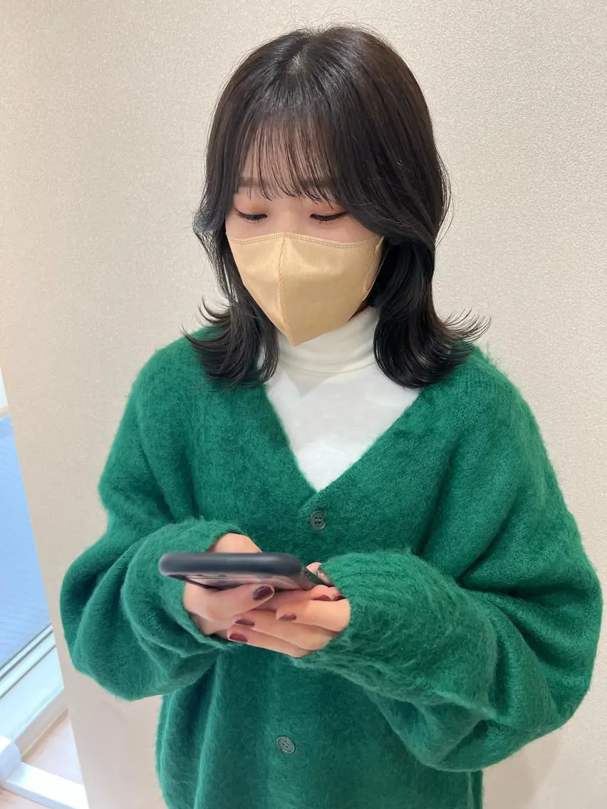 ミディアム カラー 外国人対応 佐久間のヘアスタイル