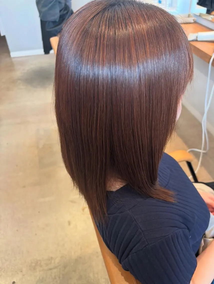ミディアム 縮毛矯正 カット 縮毛矯正 昇　ひかる 髪質改善はお任せ◎のヘアスタイル