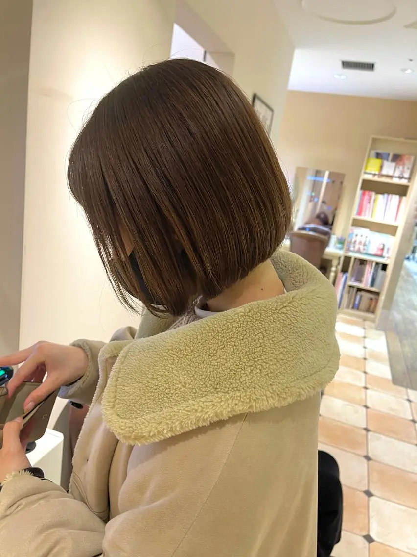 ショート カラー パーマ ヘアアレンジ ボブ カット ヘアカラー トリートメント ヘアセット 骨格別小顔カット/ 顔周りカット/金井のヘアスタイル