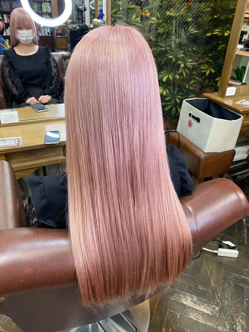 ロング カラー ブリーチ ハイライトカラー ハイトーンカラー ピンクカラー ハイライト ヘアカラー トリートメント 🌟ハイライト/ハイ トーン🌟MIKIのヘアスタイル