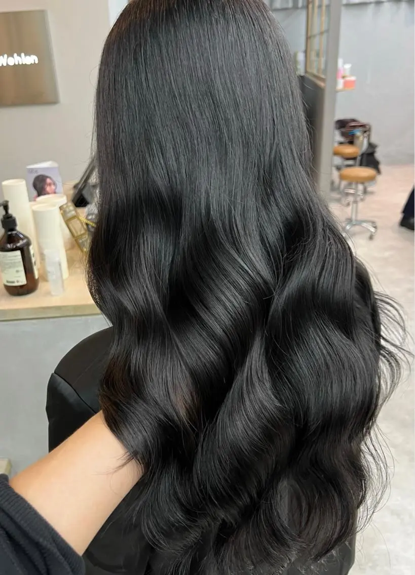 ロング カット ヘアカラー トリートメント ヘアセット プル艶職人/ にしものヘアスタイル