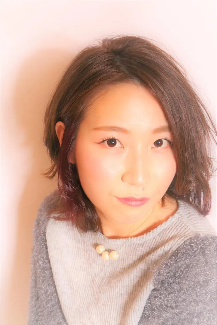 ミディアム セミロング カラー パーマ 小島 脩のヘアスタイル