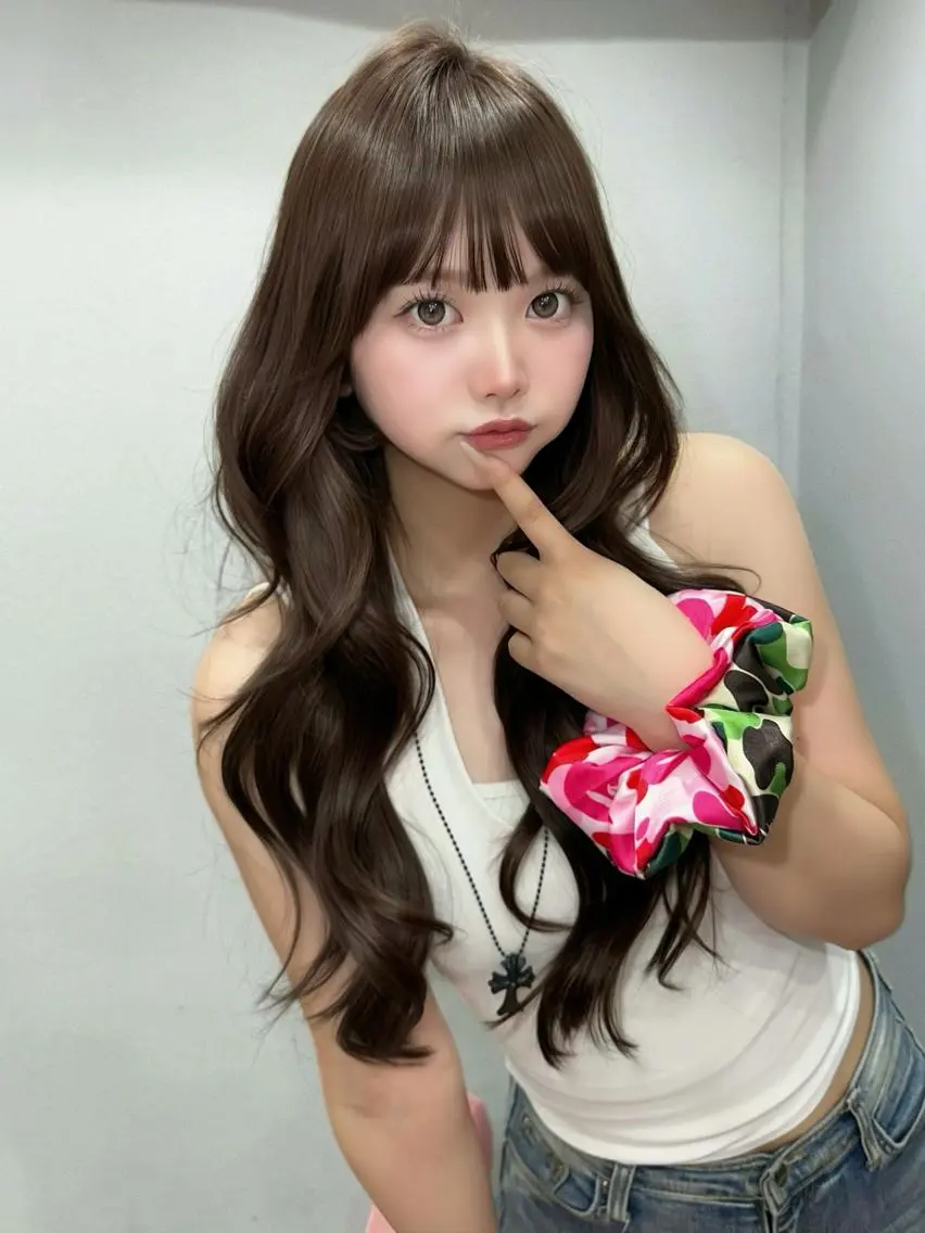 ロング カラー ベージュカラー ブリーチ 透明感カラー ブリーチなしカラー オリーブカラー カット ヘアカラー 𝑴𝑶𝑲𝑨渋谷 トレンド韓国ヘア🩷のヘアスタイル