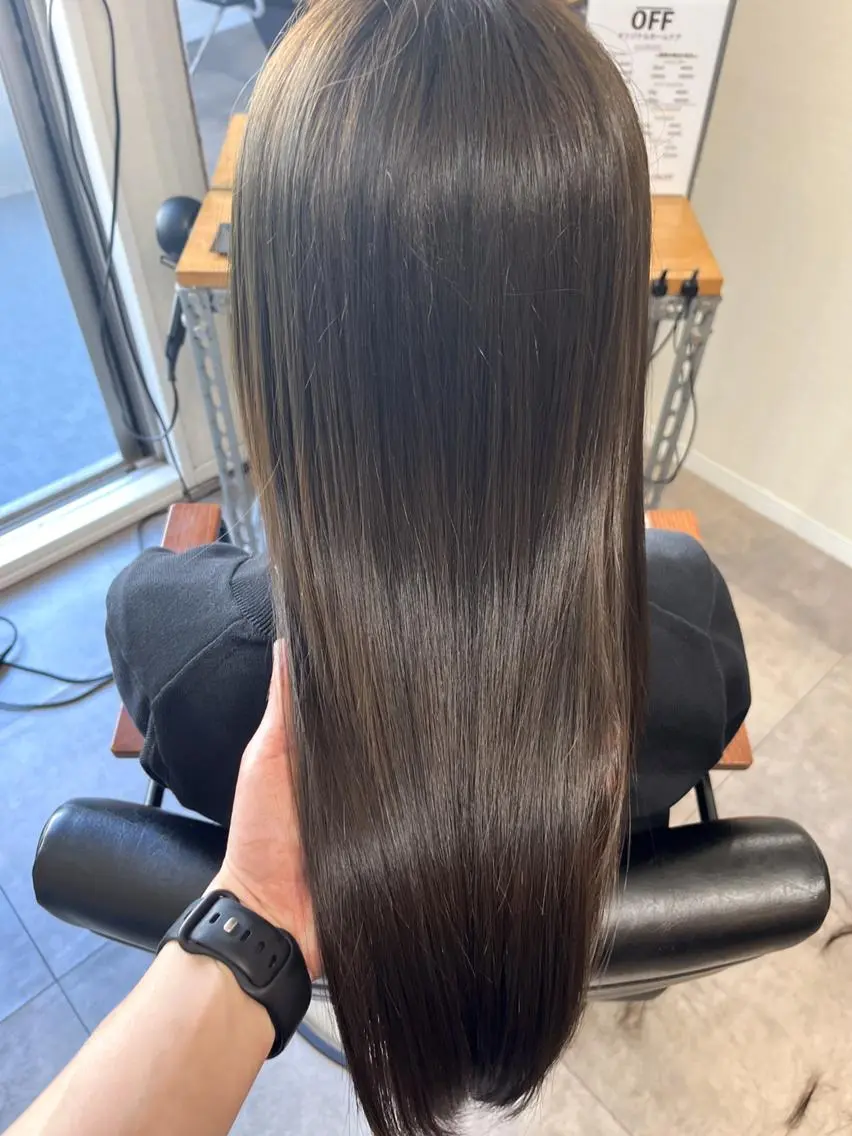 ロング カラー 髪質改善 OFF オフのヘアスタイル