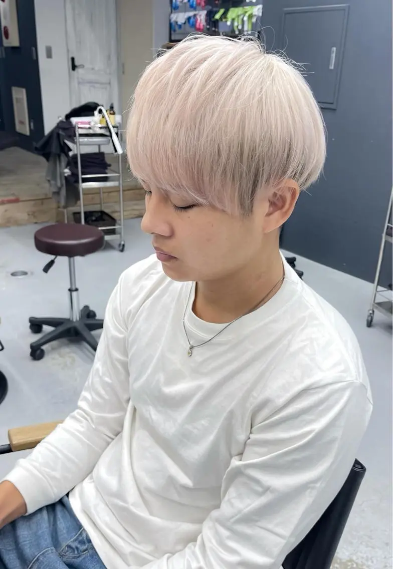 カラー メンズ メンズハイトーン ダブルカラー ハイトーンカラー カット ヘアカラー 森本裕/オーナー/ ハイトーン/パーマのヘアスタイル