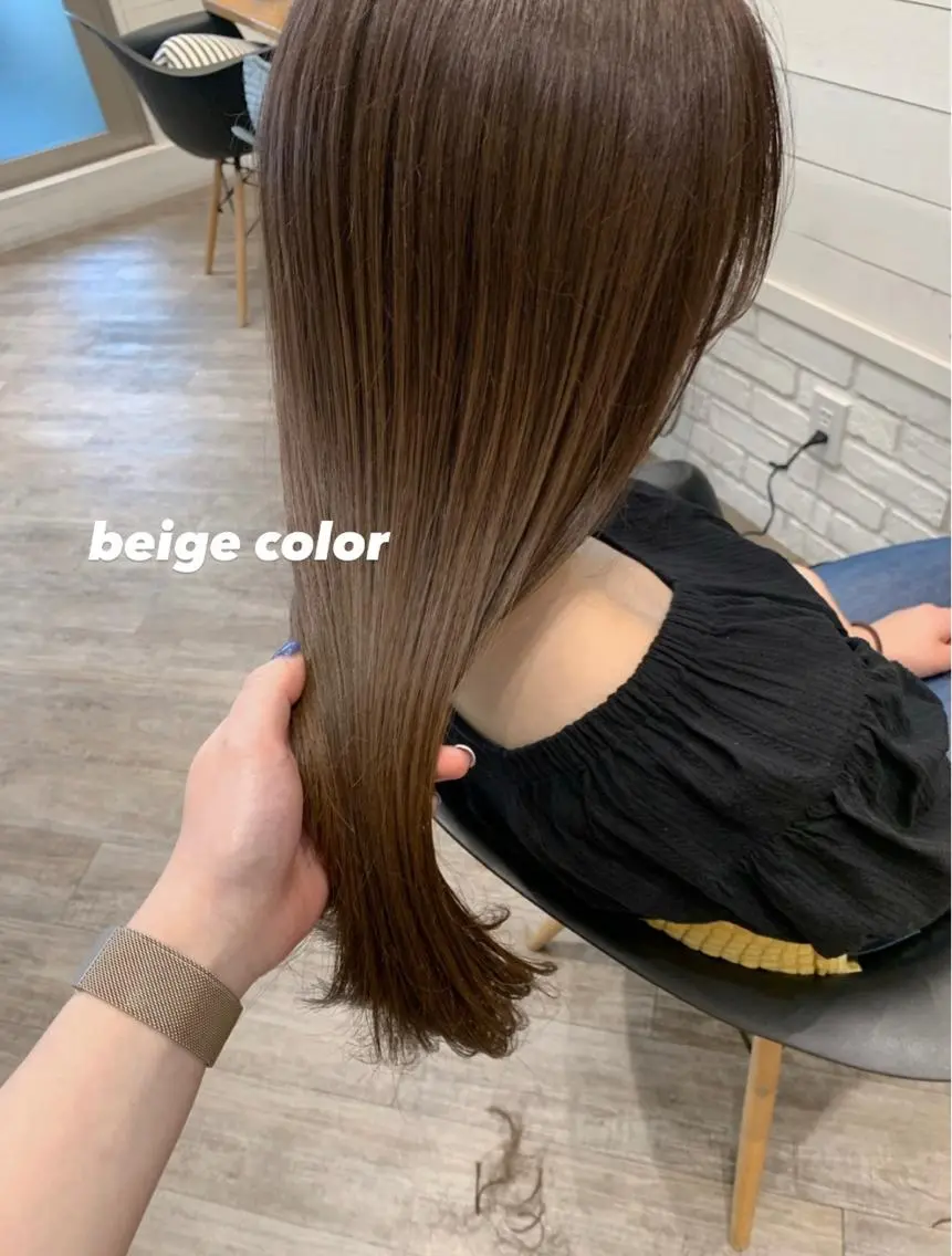ロング カラー ヘアアレンジ ベージュカラー ブリーチ ブリーチなしカラー 🌟アレンジが似合う カラー🌟Rumiのヘアスタイル