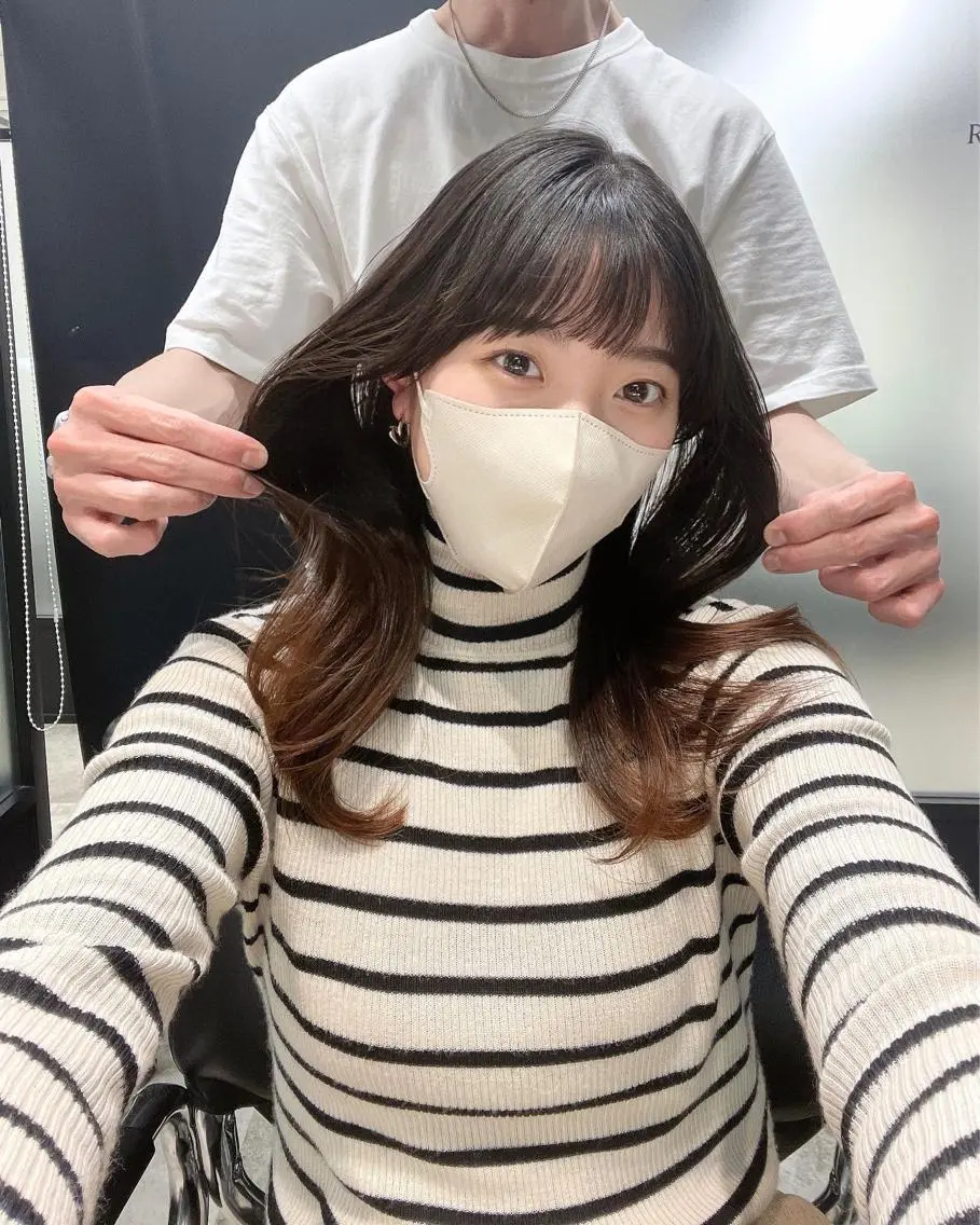 ロング くびれヘア カット ヘアカラー トリートメント 韓国レイヤーカット 髪質改善▫️水野有真のヘアスタイル