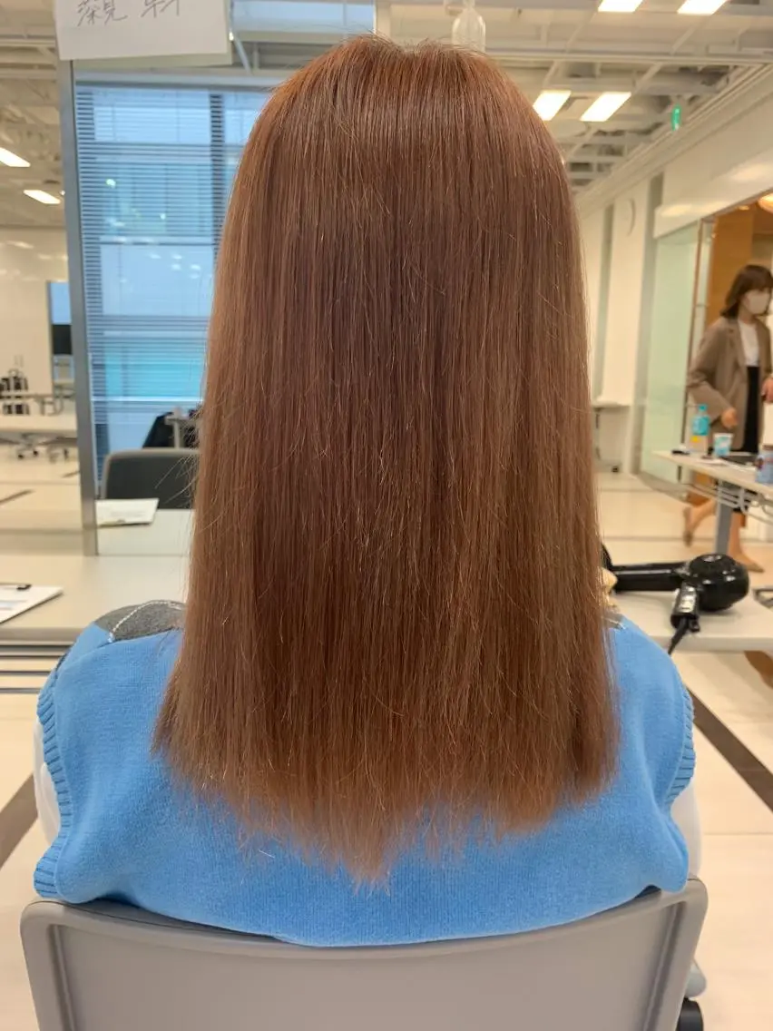 ミディアム カラー ベージュカラー オレンジ オレンジベージュ ヘアカラー acca 深見隼斗のヘアスタイル