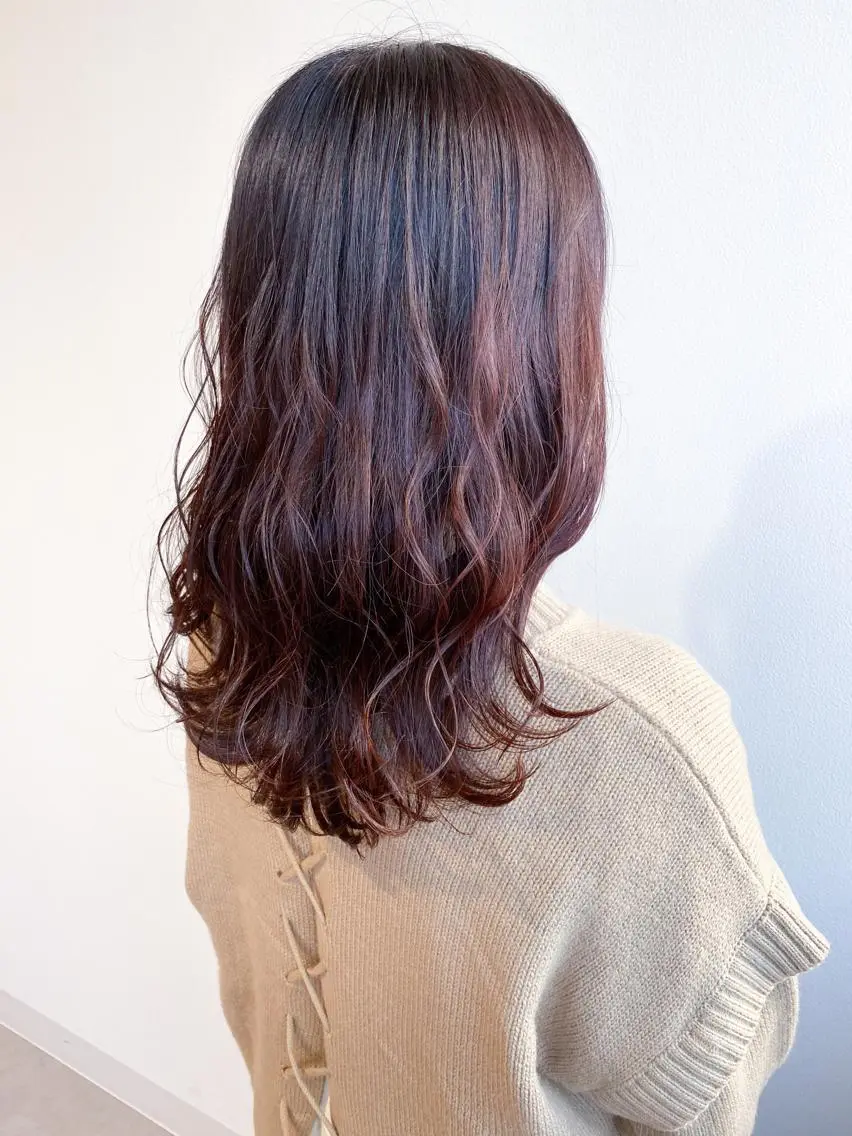 セミロング カラー ローズカラー バイオレットカラー カット ヘアカラー トリートメント 丹羽 隼人/髪質改善 /韓国ヘア🇰🇷のヘアスタイル