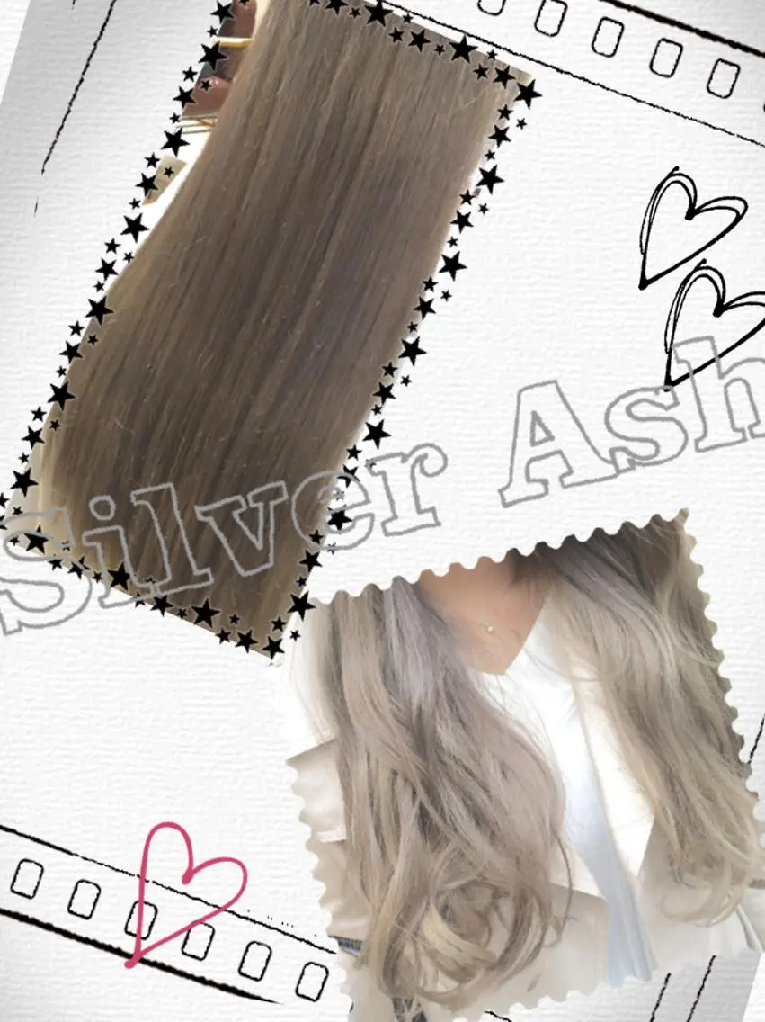 ロング カラー アッシュ ブリーチ シルバー シルバーアッシュ ハイトーン×髪質改善 KENTAのヘアスタイル