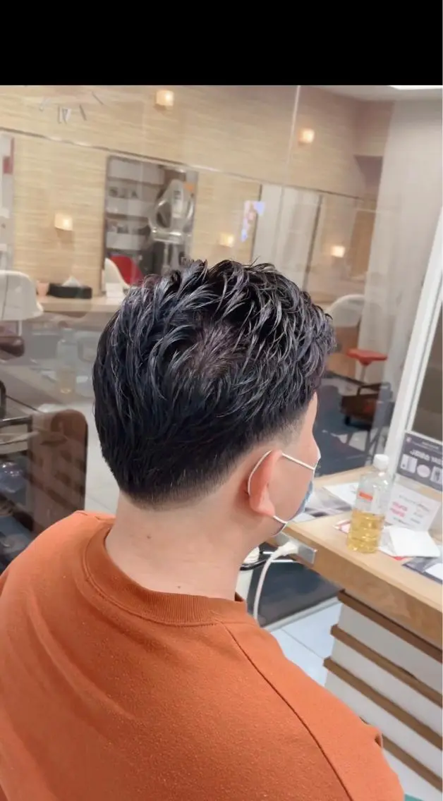 ショート メンズ アップバング フェードカット マッシュ メンズパーマ スキンフェード 🔮メンズ縮毛矯正 メンズパーマ💎竹永のヘアスタイル