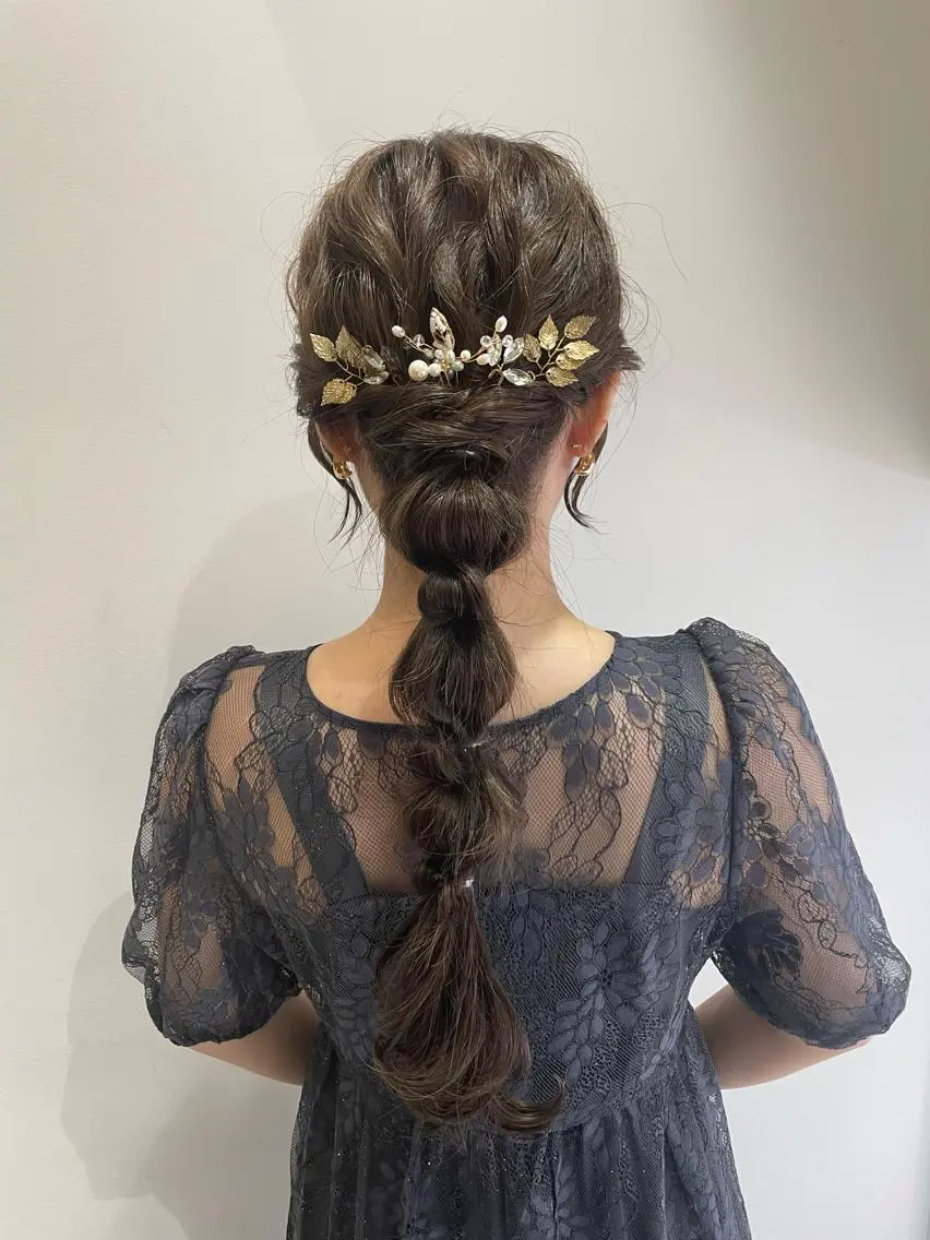 ロング ヘアアレンジ 玉ねぎヘアー ヘアセット 佐々木 芽衣のヘアスタイル