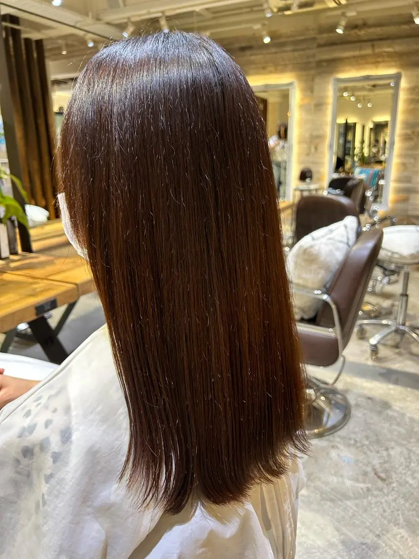 ロング 縮毛矯正 トリートメント イケノベ コウダイのヘアスタイル