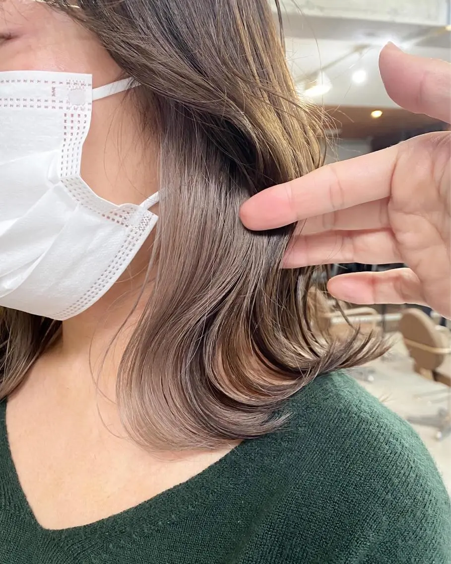 ミディアム カラー カット ヘアカラー トリートメント ボブ×縮毛矯正 ryotaのヘアスタイル