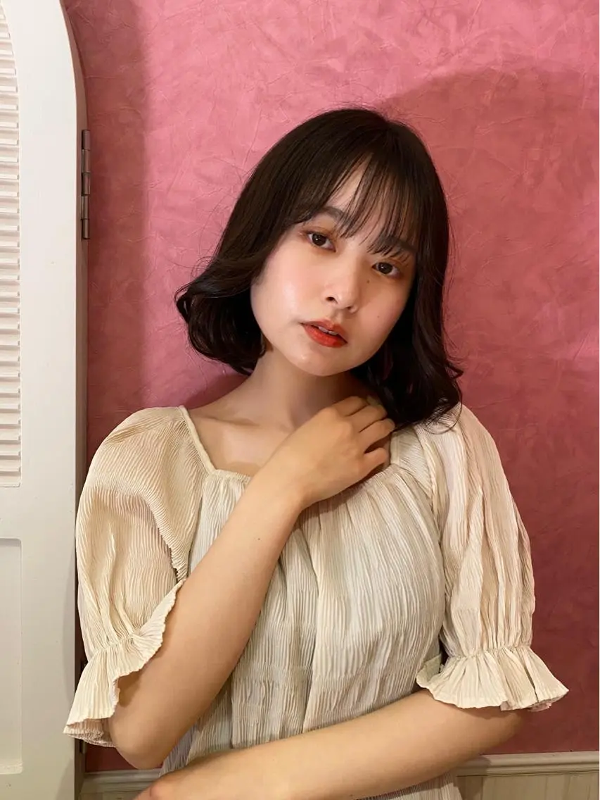 ショート カラー ボブ 韓国風ヘア レイヤーと顔まわり 大好き❣️関口拓馬のヘアスタイル